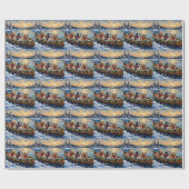 Lhasa Apso Kerstboot Vakantie Cadeaupapier (Vlak)