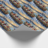 Lhasa Apso Kerstboot Vakantie Cadeaupapier (Hoek)