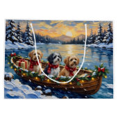 Lhasa Apso Kerstboot Vakantie Groot Cadeauzakje (Achterkant)