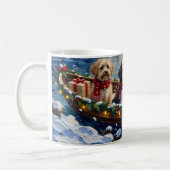 Lhasa Apso Kerstboot Vakantie Koffiemok (Links)