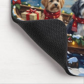 Lhasa Apso Kerstboot Vakantie Muismat (Hoek)
