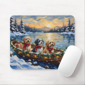 Lhasa Apso Kerstboot Vakantie Muismat (Met muis)