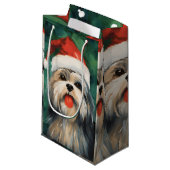 Lhasa Apso Kerstborstel schilderen kunstwerk Klein Cadeauzakje (Voorkant Gekanteld)