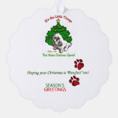 Lhasa Apso kerstcadeaus Ornament Kaart (Achterkant)