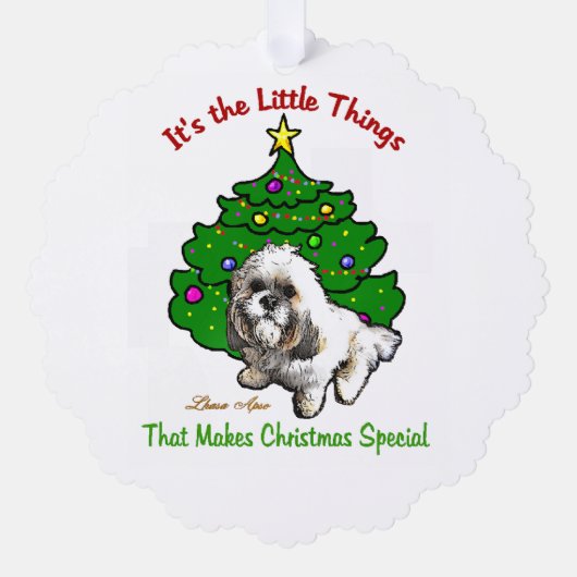 Lhasa Apso kerstcadeaus Ornament Kaart (Voorkant)