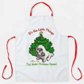 Lhasa Apso kerstcadeaus Schort (Voorkant)