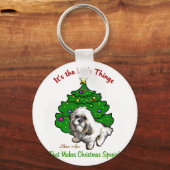 Lhasa Apso kerstcadeaus Sleutelhanger (Voorkant)