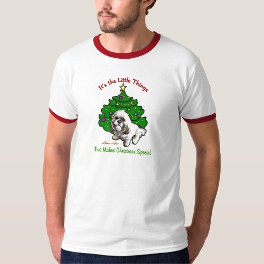 Lhasa Apso kerstcadeaus T-shirt (Voorkant)