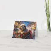 Lhasa Apso kerstfeest Kaart (Voorkant)