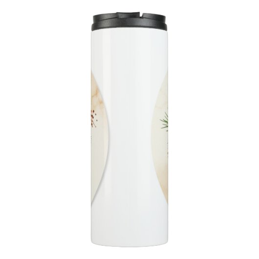 Lhasa Apso Kerstkrans feestelijke pup Thermosbeker (Achterkant)