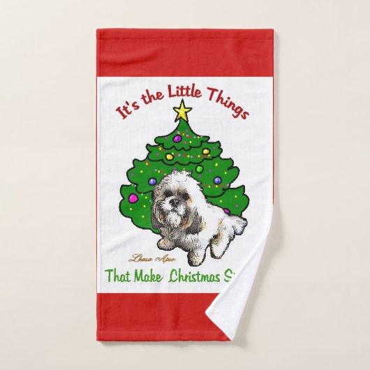 Lhasa Apso Kerstmis Bad Handdoek (Handdoek)