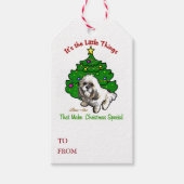 Lhasa Apso Kerstmis Cadeaulabel (Voorkant)