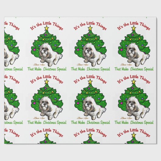 Lhasa Apso Kerstmis Cadeaupapier (Vlak)