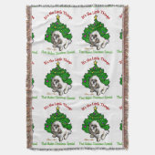 Lhasa Apso Kerstmis Deken (Voorkant Verticaal)