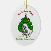 Lhasa Apso Kerstmis Keramisch Ornament (Rechts)