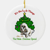 Lhasa Apso Kerstmis Keramisch Ornament (Achterkant)