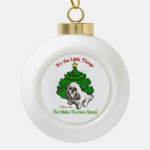 Lhasa Apso Kerstmis Keramische Bal Ornament (Voorkant)