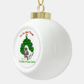Lhasa Apso Kerstmis Keramische Bal Ornament (Rechts)