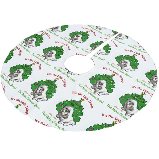 Lhasa Apso Kerstmis Kerstboom Rok (Gekanteld)