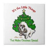 Lhasa Apso Kerstmis Tegeltje (Voorkant)