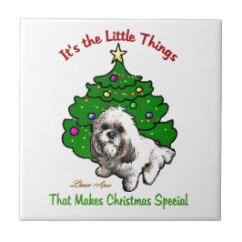 Lhasa Apso Kerstmis Tegeltje
