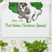 Lhasa Apso Kerstmis Theedoek (Gevouwen)