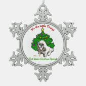 Lhasa Apso Kerstmis Tin Sneeuwvlok Ornament (Voorkant)