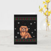 Lhasa Apso Kersttrui Xmas Huisdier Hond L Kaart (Gele Bloem)