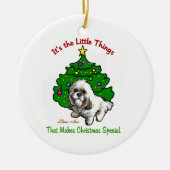 Lhasa Apso kerstversiering Keramisch Ornament (Voorkant)