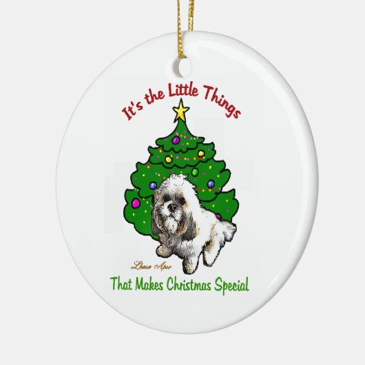 Lhasa Apso kerstversiering Keramisch Ornament (Links)