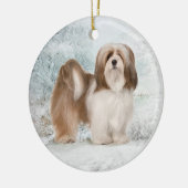 Lhasa Apso kerstversiering Keramisch Ornament (Links)