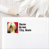 Lhasa Apso-kleurenblok Etiket (Insitu)