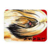 Lhasa Apso-kleurenblok Magneet (Horizontaal)