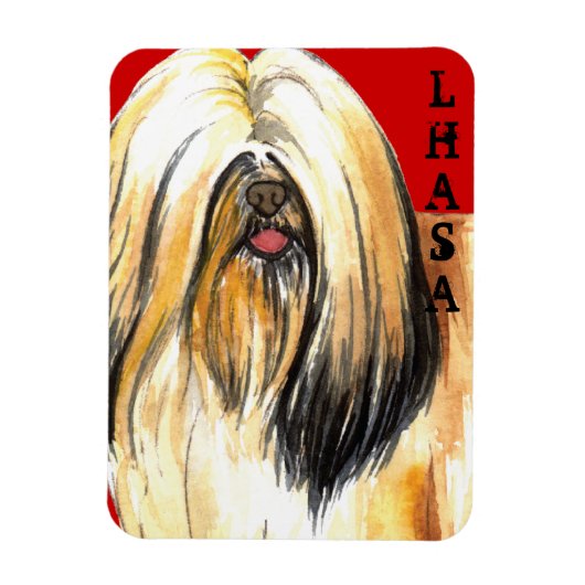 Lhasa Apso-kleurenblok Magneet (Verticaal)