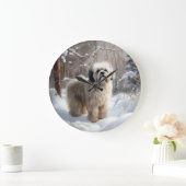 Lhasa Apso Laat het Sneeuwen Kerstmis Grote Klok (Huis)