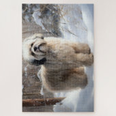 Lhasa Apso Laat het Sneeuwen Kerstmis Legpuzzel (Verticaal)