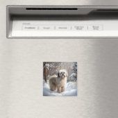 Lhasa Apso Laat het Sneeuwen Kerstmis Magneet (Insitu (Vaatwasser))