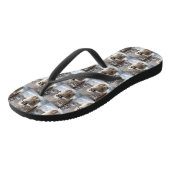 Lhasa Apso Laat het Sneeuwen Kerstmis Teenslippers (Schuin)