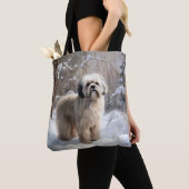 Lhasa Apso Laat het Sneeuwen Kerstmis Tote Bag (Dichtbij)