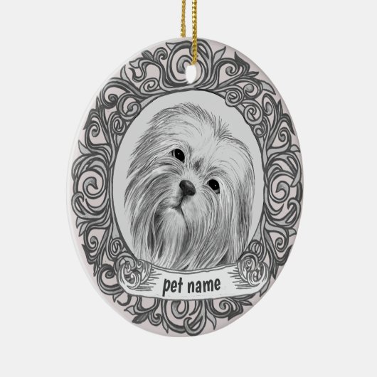 Lhasa Apso Liefdevolle Herinnering ornament (Rechts)