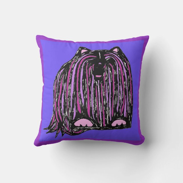 Lhasa Apso & Lion Pillow Kussen (Achterkant)