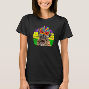 Lhasa Apso Mardi Gras Partij Dog Mask Beads T-shirt