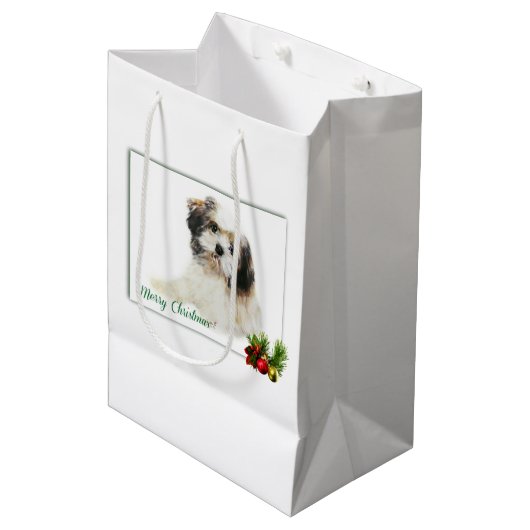 Lhasa Apso Medium Cadeauzakje (Voorkant Gekanteld)