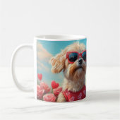 Lhasa Apso met Hartrozen Valentijnsdag Koffiemok (Links)