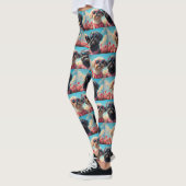Lhasa Apso met Hartrozen Valentijnsdag Leggings (Links)