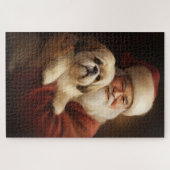 Lhasa Apso met kerstman Feestelijke Kerst Legpuzzel (Horizontaal)
