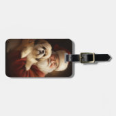 Lhasa Apso met Kerstman Feestelijke Kerstmis Bagagelabel (Voorkant horizontaal)