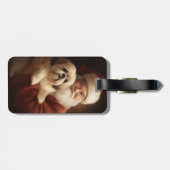Lhasa Apso met Kerstman Feestelijke Kerstmis Bagagelabel (Achterkant horizontaal)