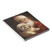 Lhasa Apso met Kerstman Feestelijke Kerstmis Notitieblok (Schuin)