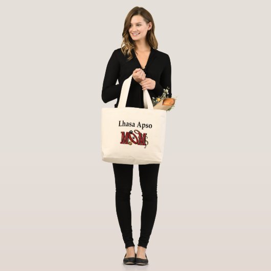 Lhasa Apso moeder Canvas tas (Voorkant (model))